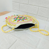 Di0035 White Dori Design Traditional Handcrafted Purse – Elegant Ethnic Handbag
