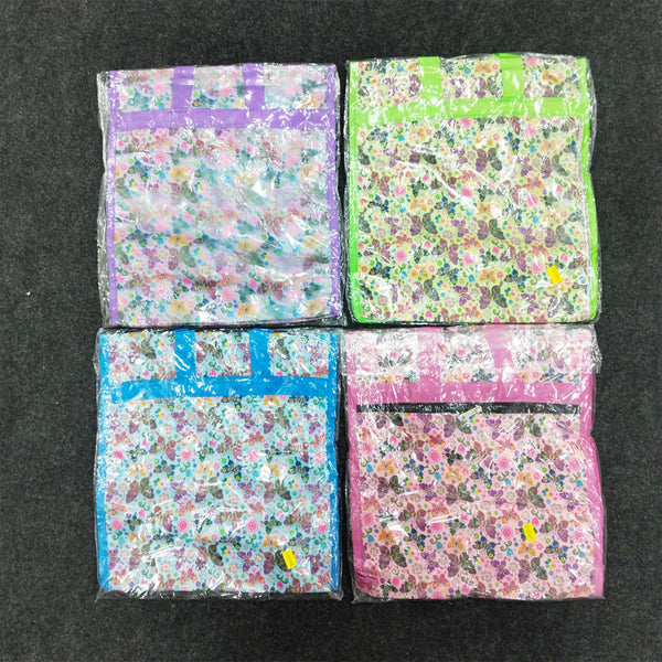 AM6283 Small Vibrant Butterfly Print Jute Bag - Zippered Multi-Purpose Shoulder Bag