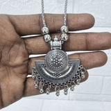 Di0044 Oxidized Silver-Plated Tribal/Bohemian Necklace