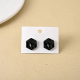 AM5762 Multi-Design Jet Screw Black Earrings for Girls and Women (1 Pair)