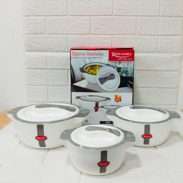 Di0275 Rishabh Sigma Marbella Insulated Casserole Set – 3 Pcs