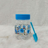 AM6264 Plastic Storage Jar with Lid & Floral Print – Includes Measuring Spoon
