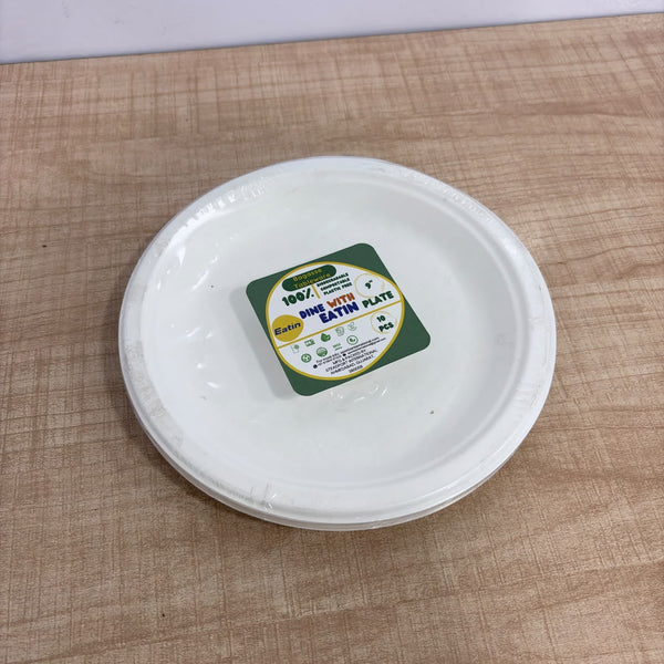 A08199 Eatin 9-Inch 100% Biodegradable & Compostable Bagasse Plates (Pack of 10)