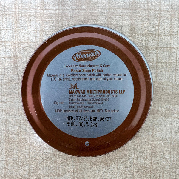 AM6497 Maxwax Xtra Shine Paste Shoe Polish - Brown (40g)