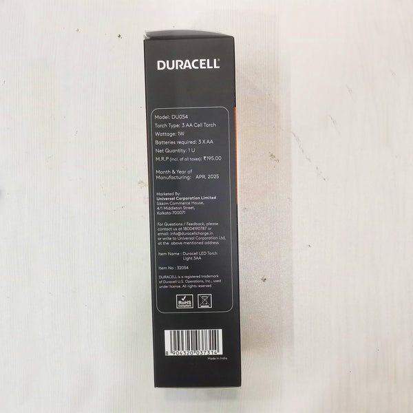 AM5889 Duracell LED Torch Light with 3AA Batteries Free