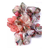 AM1202 Printed Transparent Bow Scrunchies hair band for girls/women's