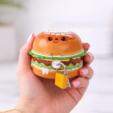 TM0153 Cute Cartoon Burger Shape Metal Piggy Bank with Lock & Key