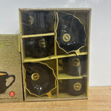 A07842 Luna Star 6 Pcs Ceramic Tea Set – 4 Tea Cups & 2 Serving Platters