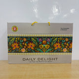 A07848 DAILY DELIGHT Melamine Printed Serving Set – 9 Pcs Tray, Bowls & Spoons Combo