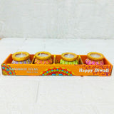 Di0384 Handcrafted Diwali Matka Style Wax Diyas – Multidesign Colorful