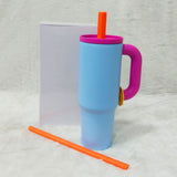 AM6257 Colorful Insulated Tumbler with Handle & Straw – Hot & Cold Travel Mug
