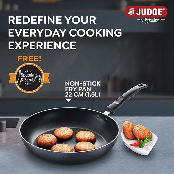 AM3545 Judge By Prestige 22cm 1.5L Aluminium Non-Stick Fry Pan