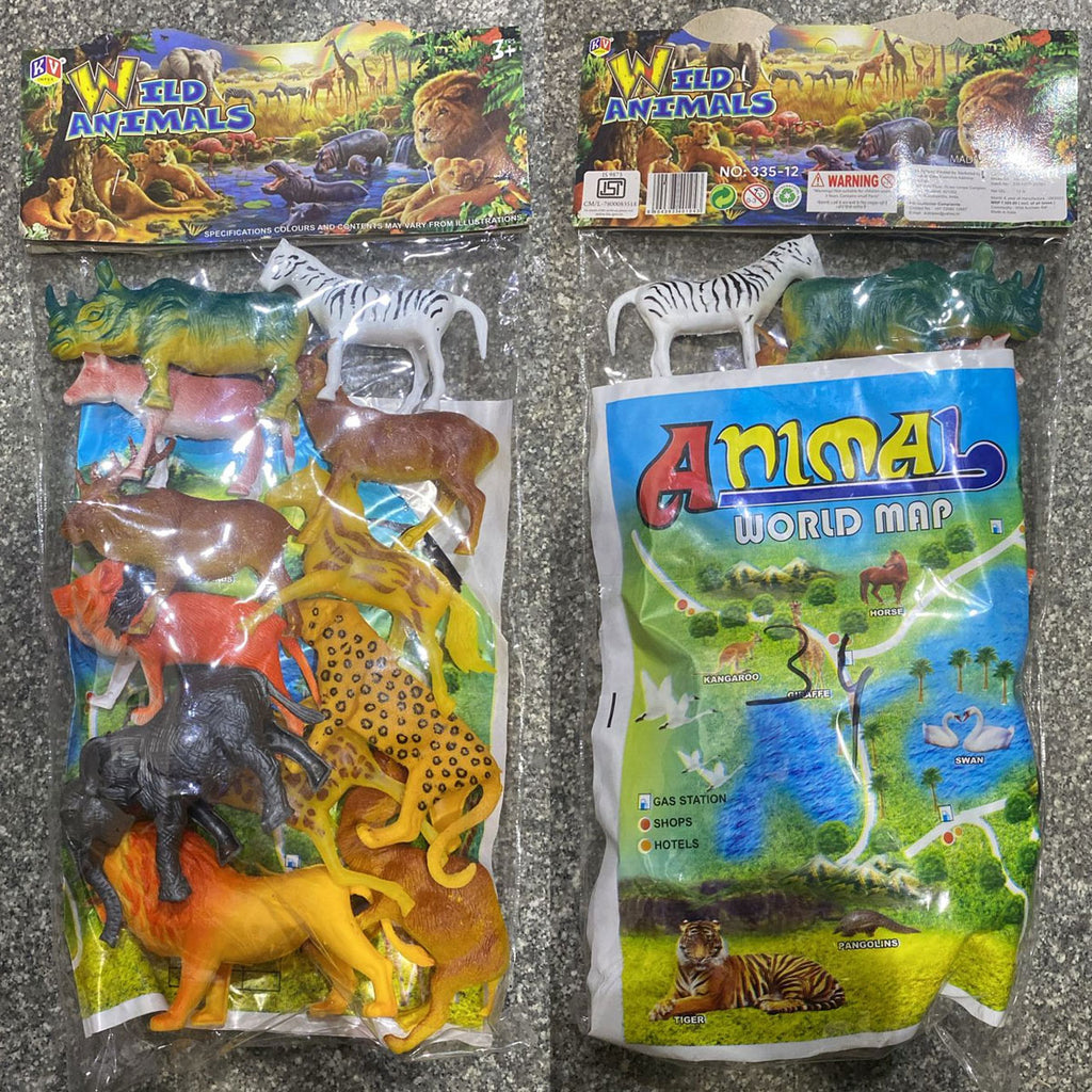 Set of 12 Wild Animal Figures Africa Accessories Tiger Lion, Toys \ Figures