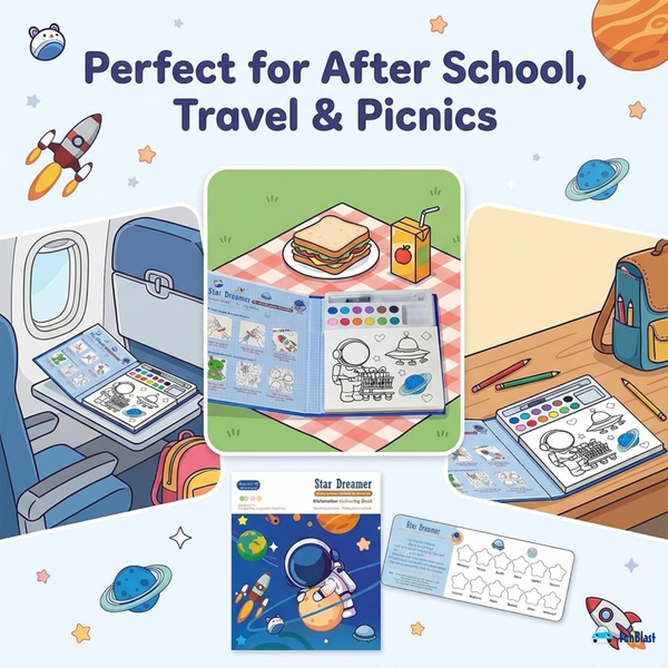 TM0158 Star Dreamer Colouring Book for Kids – Watercolor Painting Book Set