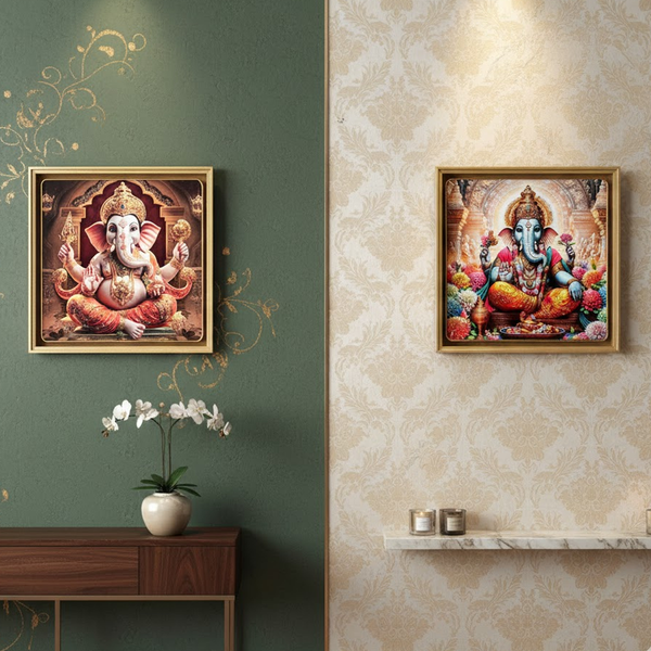 TM0141 Mix Pattern Premium Decorative Wall Square Frames - 16x16inch (Pack of 1)