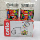AM5163 CELLO Round Fresh Glass Storage Jar, 580ml (Set of 2)