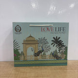 A07841 LOVE LIFE 4-Piece Marble Pattern Ceramic Tea Cup and Platter Set (2 Cups & 2 Platters)
