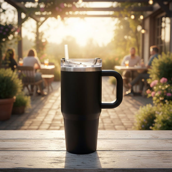 TM0038 Small Insulated Tumbler with Handle and Straw - 500ml