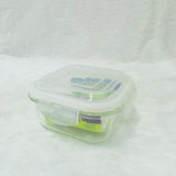 AM6193 Borosil Klip N Store Square Glass Container - 520 ml with Air Tight Lid