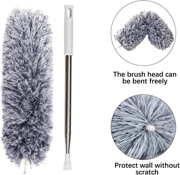 3793 Microfiber Feather Duster with 100 inches Extra Long Pole for Cleaning