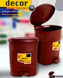 3636 Brown Plastic Pedal Dustbin, For Home- 8 Ltr