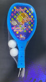 AM0198 Plastic Badminton or Table Tennis Racket 1 Pair with 1 Pair of Plastic Balls Inside