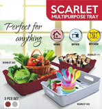 3645 SCARLET 3 PCS TRAY SET DLX