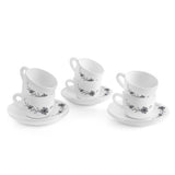 AM2519 Cello Opalware Queen Cup & Saucer 130ml Set Of 12 Pieces