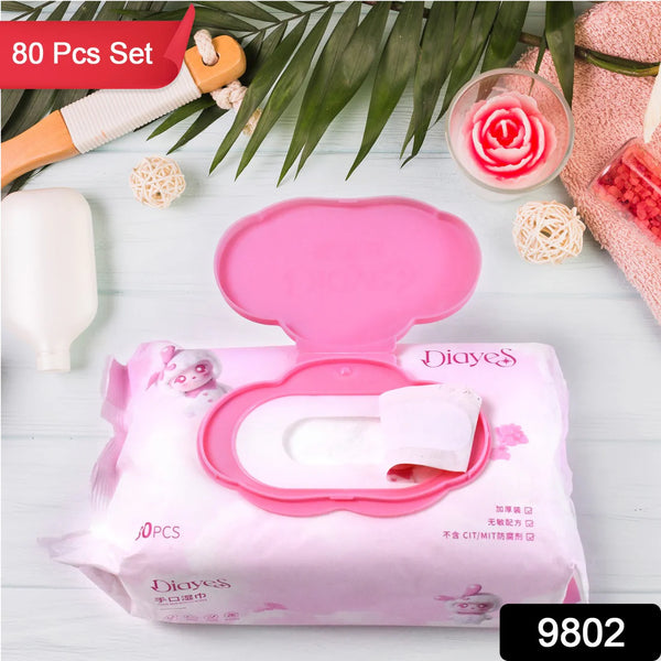 9802 Wipes for Face | Facial Cleansing (80 Pcs Set)