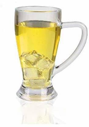 AM2567 Oval Shape Regular Juice or Beer Mug Glass Beer Mug 675ml (Set of 2)