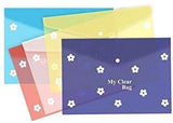 AM2166 My Clear Bag Transparent Plastic Button File Folder Multicolour