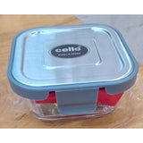 AM2026 Cello Steel-O Fresh Borosilicate Square Container 320ml