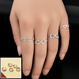 AM5877 Multicolor Latest Stylish Crystal Rings for Women - Pack of 5