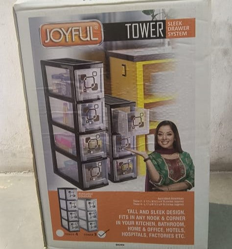 AM3943 Joyful Tower 3 Slim Plastic Modular Drawer