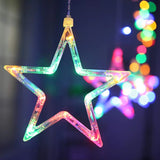 3386 12 Stars LED Curtain String Lights with 8 Flashing Modes (Multicolor)