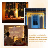 3389 12 Diyas Window Curtain LED Lights with 8 Flashing Modes Decoration (Warm White)