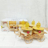 AM6271 Luxury Candy Jar Set 4 Pcs With Golden Cart Stand