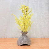 TM0034 Set of 1 Decorative Dried & Faux Grass Flower Arrangement in Speckled Vases