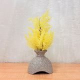 TM0034 Set of 1 Decorative Dried & Faux Grass Flower Arrangement in Speckled Vases