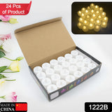 1222b FESTIVAL DECORATIVE - LED TEALIGHT CANDLES | BATTERY OPERATED CANDLE IDEAL FOR PARTY, WEDDING, BIRTHDAY, GIFTS (24PC)