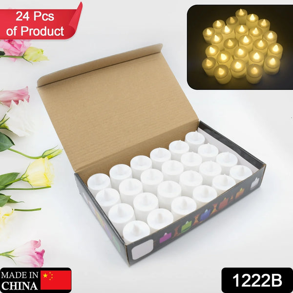 1222b FESTIVAL DECORATIVE - LED TEALIGHT CANDLES | BATTERY OPERATED CANDLE IDEAL FOR PARTY, WEDDING, BIRTHDAY, GIFTS (24PC)