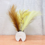 TM0034 Set of 1 Decorative Dried & Faux Grass Flower Arrangement in Speckled Vases