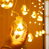 Di0071 12 Ball String LED Lights with Flashing Modes Decoration 6x6 (Warm)