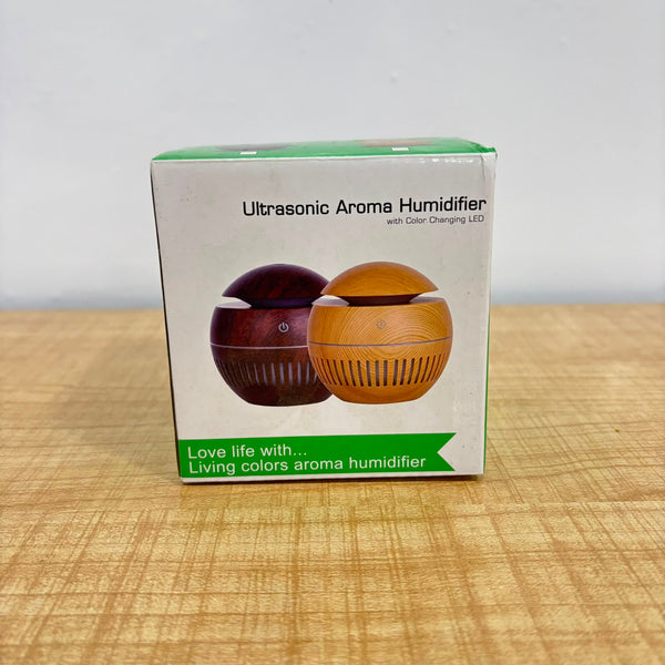 A07065 HMDF-206 4-Inch Mini Ultrasonic Wood Grain Aroma Diffuser & Humidifier