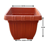 AM0817 Deep Heavy Duty Square Plastic Planters Pots -38cmX33cm