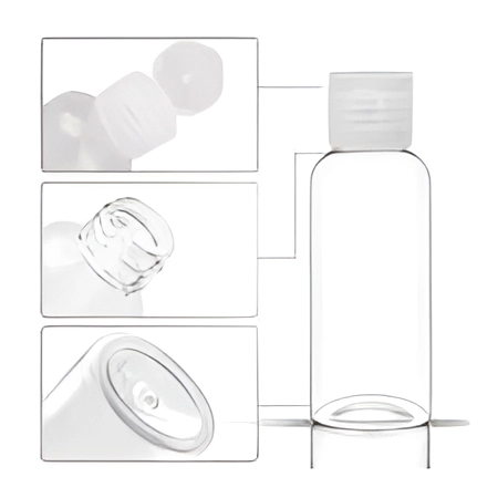 3682 Clear Empty Fine Mist Plastic | Mini Travel Bottle Kit | Squeezable Bottles | Flip Cap Bottle Refillable