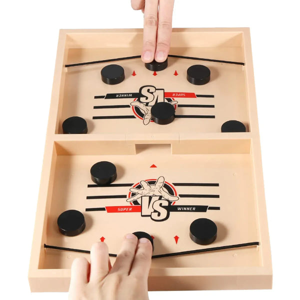 AM2129 Fast Finger Premium Wooden Game Fast Sling Puck Game Board