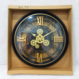 AM6255 Vintage Roman Numeral Gear Wall Clock