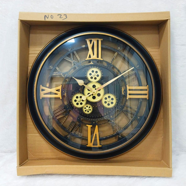 AM6255 Vintage Roman Numeral Gear Wall Clock