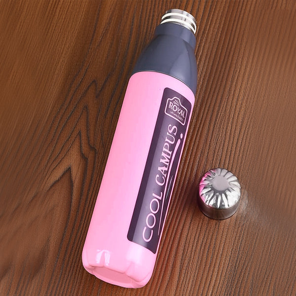 AM5863 ROYAL WARE Cool Campus 1000ml Plastic Water Bottle & Steel Cap for Office, Gym, School, College, Travel